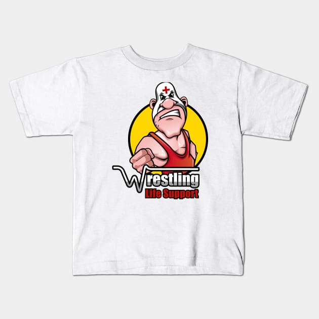 Wrestling Life Support Podcast Kids T-Shirt by starwheelbooks